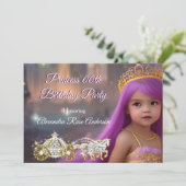 プリンセスバースデーパーティーキャリッジパープルゴールデン 招待状 (スタンド正面)