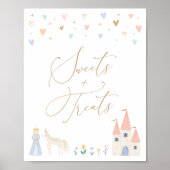 プリンセスバースデーパーティースイーツアンドトリートズサイン ポスター (正面)