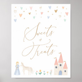 プリンセスバースデーパーティースイーツアンドトリートズサイン ポスター