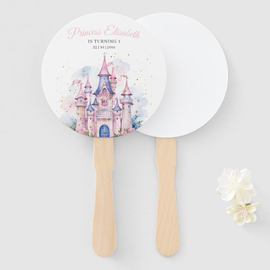 プリンセスバースデーパーティー、プリンセス城誕生日 ハンドファン (正面&裏面)