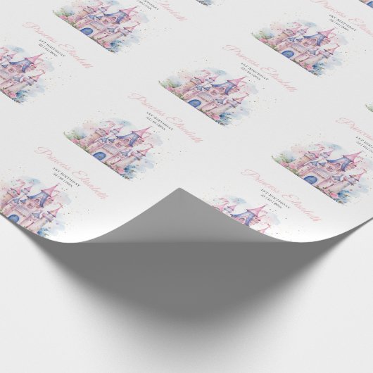 プリンセスバースデーパーティー、プリンセス城誕生日 ラッピングペーパー (角)