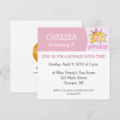 プリンセスバースデーパーティ招待状-ブロンド 招待状 (正面/裏面)