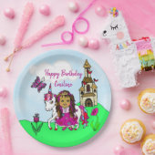 プリンセスパーソナライズされたとユニコーン誕生日パーティー ペーパープレート (パーティー)