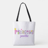 プリンセスパーソナライズされたアルファベットブライトカラフル トートバッグ (裏面)