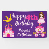プリンセスパーソナライズされたキャッスルガールズハッピーバースデー 横断幕 (横)