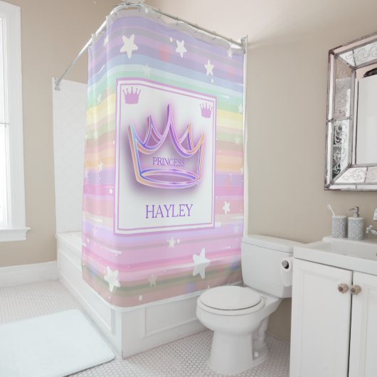 プリンセスパーソナライズされたクラウン シャワーカーテン (インサイチュ)