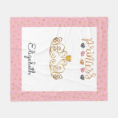 プリンセスパーソナライズされたティアラ フリースブランケット (正面(横))