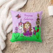 プリンセスパーソナライズされた&ユニコーンレインボーガールズ クッション (ブランケット)
