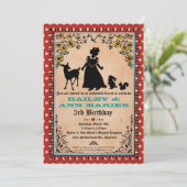 プリンセスパーティの招待状(双子または2人の子供用) 招待状 (スタンド正面)