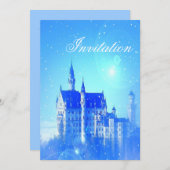 プリンセスパーティーおとぎ話の城 招待状 (正面/裏面)