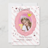 プリンセスパーティーの写真招待状 招待状 (正面)