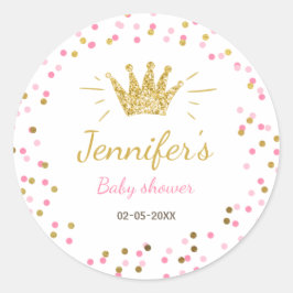 プリンセスパーティーの好意ラベル封筒ピンクと金ゴールド ラウンドシール