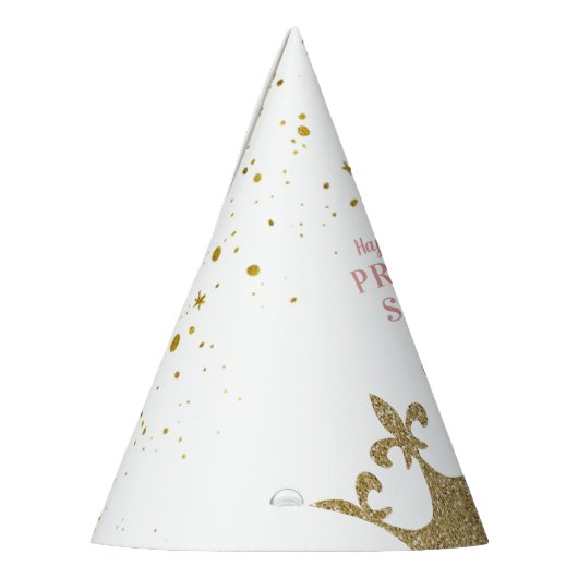 プリンセスパーティークラウンティアラパーソナライズされた誕生日 パーティーハット (左)