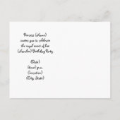 プリンセスパーティーピンクキャッスル誕生日招待状 インビテーションポストカード (裏面)