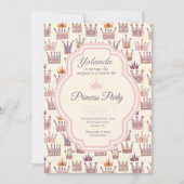 プリンセスパーティー誕生日招待状 招待状 (正面)