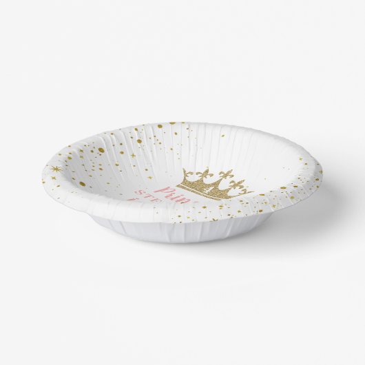 プリンセスパーティー金ゴールドクラウン紙吹雪ピンク紙ボウル ペーパーボウル (傾斜あり)