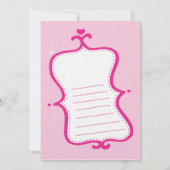 プリンセスパーティー 招待状 (裏面)