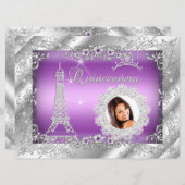 プリンセスパープルキンセアニェラシルバーフォトビッグ 招待状 (正面/裏面)