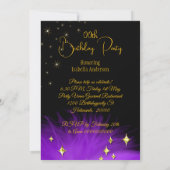 プリンセスパープルグリッターハイヒールティアラ誕生日 招待状 (裏面)