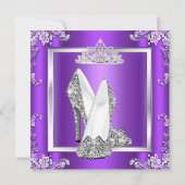 プリンセスパープルシルバーハイヒールバースデーパーティー 招待状 (裏面)