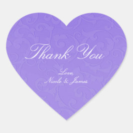 プリンセスパープルダマスストーリーブックエレガントな結婚式 ハートシール