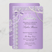 プリンセスパープルパールボウレースバースデーパーティー 招待状 (正面/裏面)