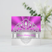 プリンセスパープルピンクダイヤモンドティアラ誕生日パーティー 招待状 (スタンド正面)