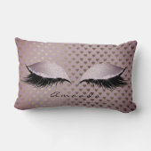 プリンセスパープル金ゴールドグリッターラッシュネームハート ランバークッション (裏面)