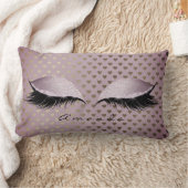 プリンセスパープル金ゴールドグリッターラッシュネームハート ランバークッション (ブランケット)