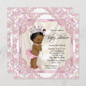 プリンセスパールエスニックベビーガールシャワー 招待状 (正面/裏面)