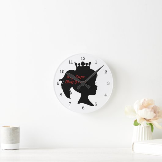 プリンセスビッグシスター最高のフレンド ラウンド壁時計 (ホーム)