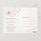 プリンセスピンクと金ゴールドの女の子の誕生日PHOTOパーティー ポストカード (裏面)