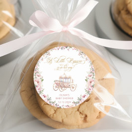 プリンセスピンクと金ゴールドベビーシャワー ラウンドシール