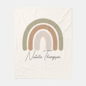 プリンセスピンクのための高品質レインボープリント フリースブランケット (正面)