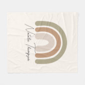 プリンセスピンクのための高品質レインボープリント フリースブランケット (正面(横))