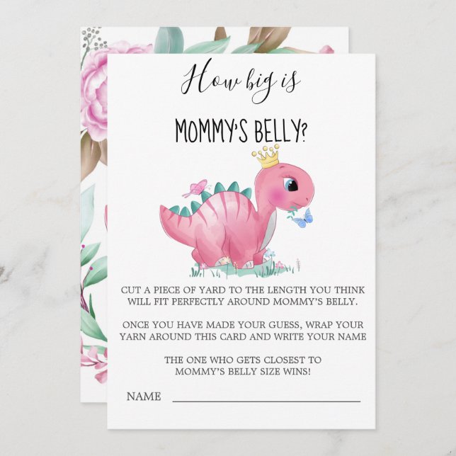 プリンセスピンクの恐竜の大きさはママの腹 (正面/裏面)