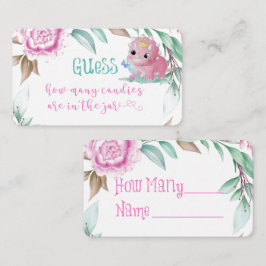 プリンセスピンクの恐竜びんの中にキャンディーの数B 名刺