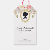 プリンセスピンクの花のブライドシャワー ギフトタグ (裏面)