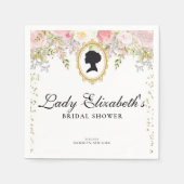 プリンセスピンクの花のブライドシャワー スタンダードカクテルナプキン (正面)