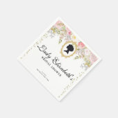 プリンセスピンクの花のブライドシャワー スタンダードカクテルナプキン (角)