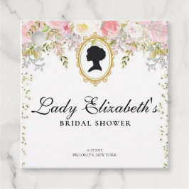 プリンセスピンクの花のブライドシャワー フェイバータグ