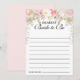 プリンセスピンクの花のブライドシャワー 招待状