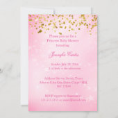 プリンセスピンクの金ゴールド蝶の赤ちゃんシャワーエスニック 招待状 (裏面)
