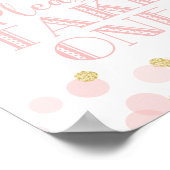 プリンセスピンクの金ゴールド赤ちゃんシャワーのお気に入りのサインを取る ポスター (角)