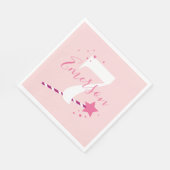 プリンセスピンクガールズバースデーパーティー スタンダードランチョンナプキン (角)