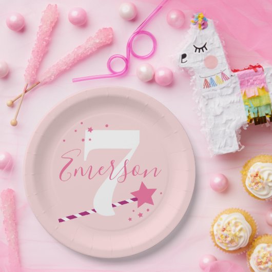 プリンセスピンクガールズバースデーパーティー ペーパープレート (パーティー)