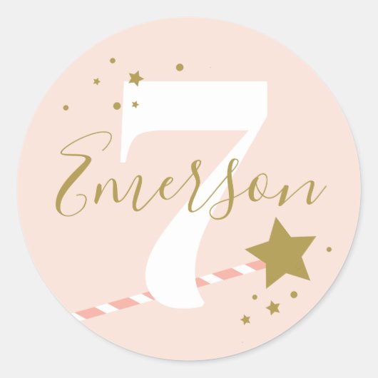 プリンセスピンクガールズバースデーパーティー ラウンドシール (正面)