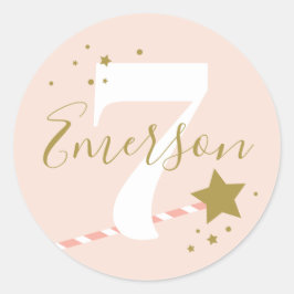 プリンセスピンクガールズバースデーパーティー ラウンドシール