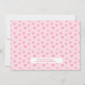 プリンセスピンクガール誕生日パーティーへの招待 招待状 (裏面)