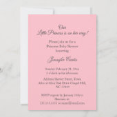 プリンセスピンクガール赤ちゃんシャワー金ゴールドジュエルティアラ 招待状 (裏面)